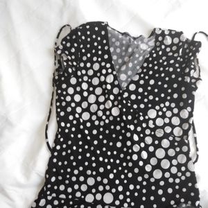 Hiatus black and white polka dot top